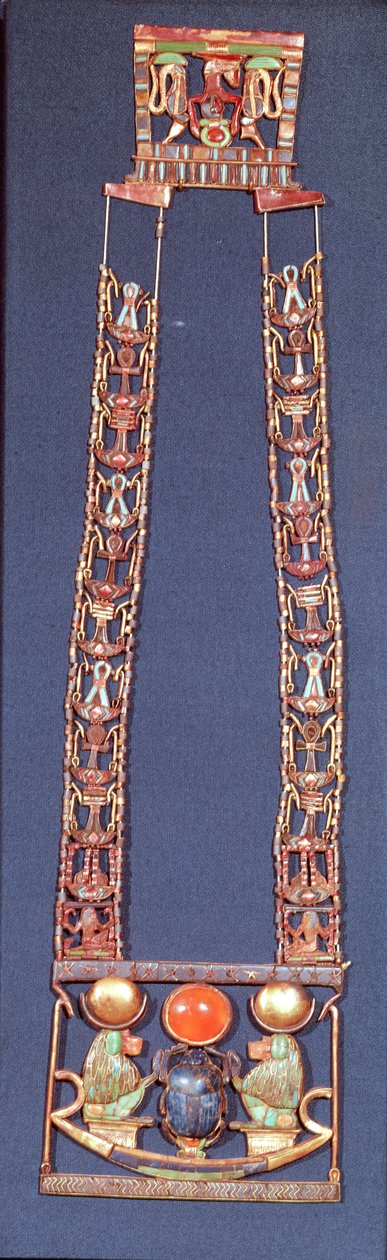 Halskette der aufgehenden Sonne, aus dem Grab von Tutanchamun (ca. 1370-52 v. Chr.) Neues Reich von Egyptian 18th Dynasty