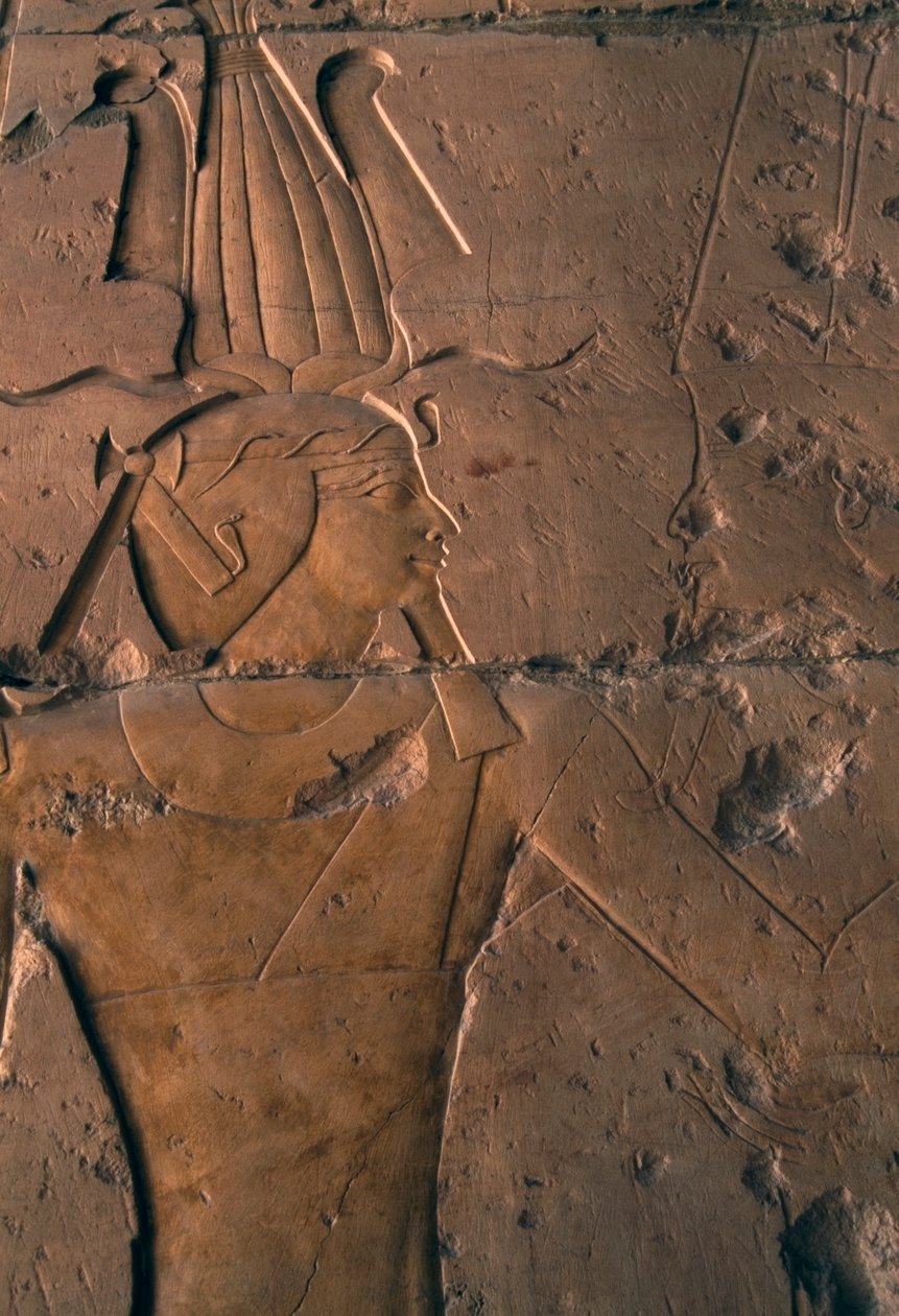 Bemaltes Relief, Totentempel von Hatschepsut, Deir el-Bahri, Thebanische Nekropole (UNESCO-Welterbeliste) von Egyptian 18th Dynasty