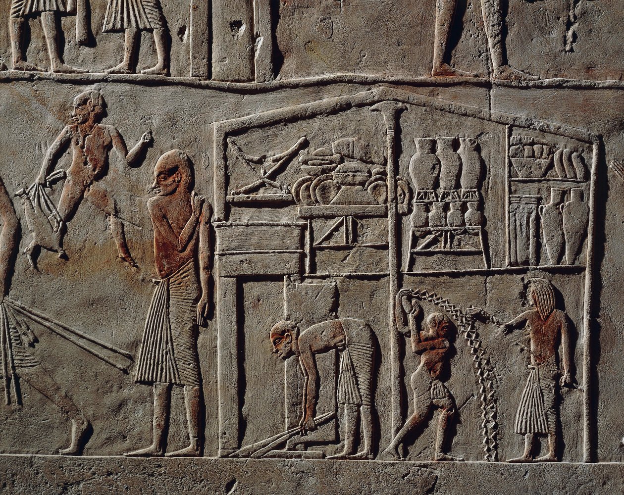 Pavillon für hochrangigen Offizier oder Oberbefehlshaber, Relief, Grab von Haremhab, Sakkara, ägyptische Zivilisation, Neues Reich, Dynastie XVIII von Egyptian 18th Dynasty