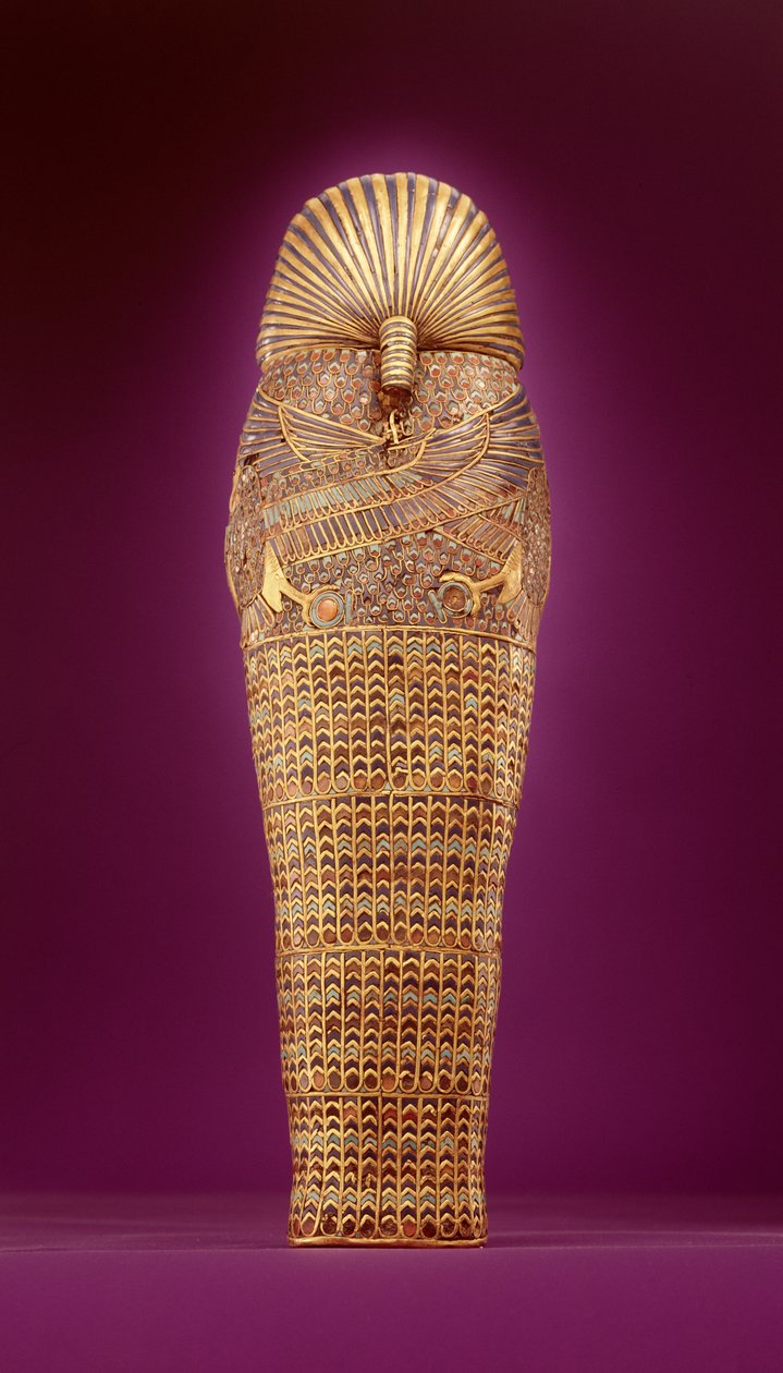 Rückansicht eines der Kanopen-Särge, aus dem Grab von Tutanchamun (ca. 1370-1352 v. Chr.) Neues Reich von Egyptian 18th Dynasty