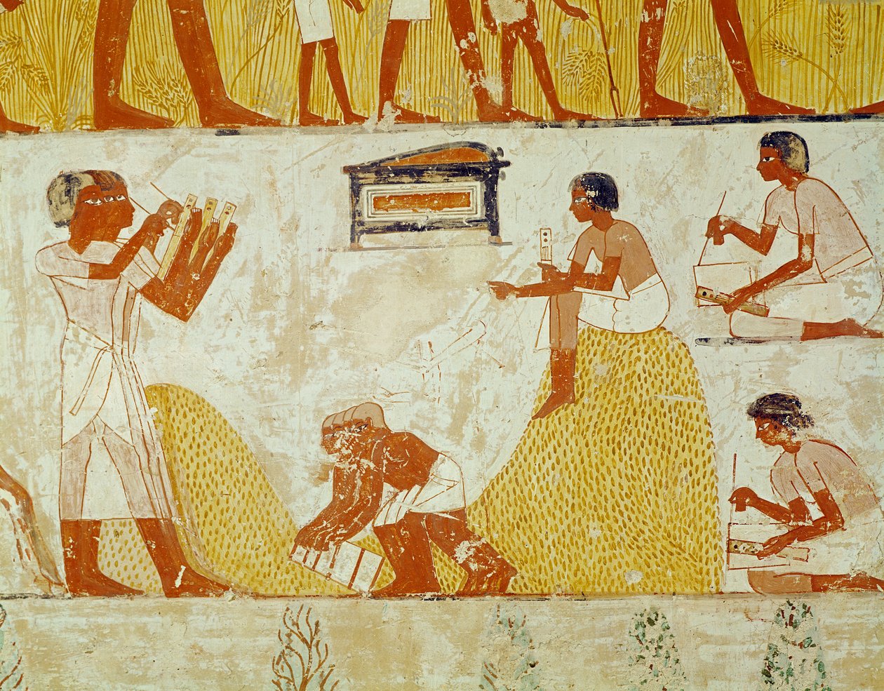 Ernteaufzeichnung, aus dem Grab von Menna (Wandmalerei) von Egyptian 18th Dynasty