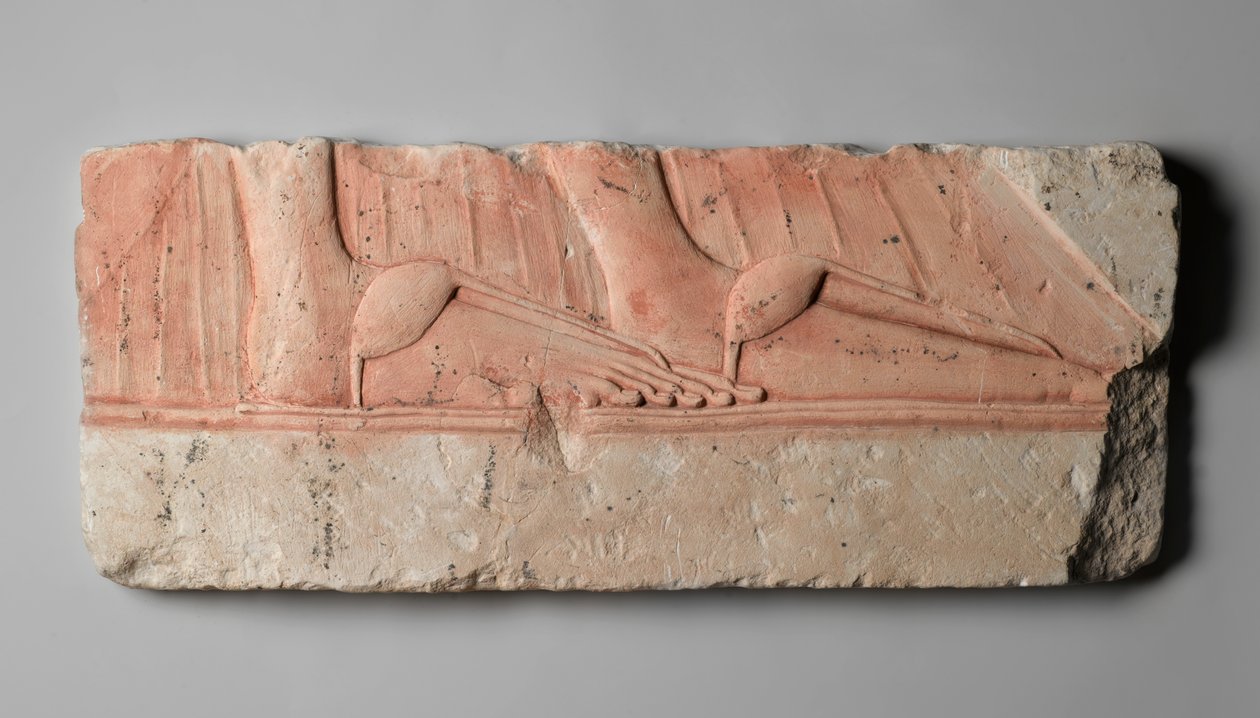 Relief, das die sandalierten Füße königlicher Frauen darstellt, aus Tell el-Amarna, Neues Reich, ca. 1353-1332 v. Chr. von Egyptian 18th Dynasty
