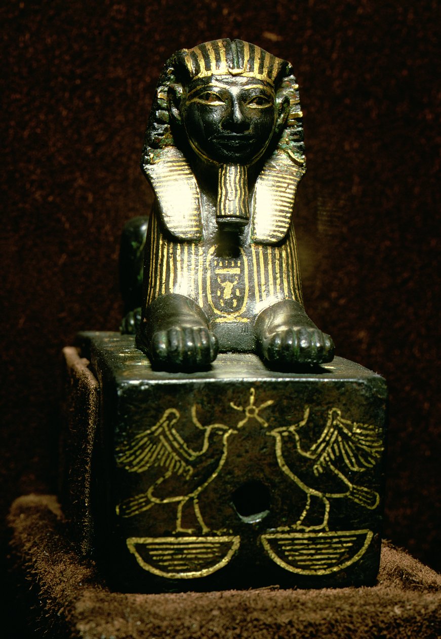 Statuette einer Sphinx von König Thutmosis III., Neues Reich, ca. 1490-1439 v. Chr. von Egyptian 18th Dynasty