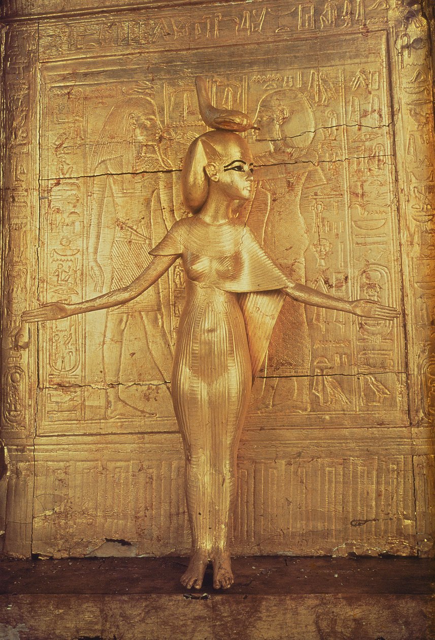 Die Göttin Selket auf dem Kanopenschrein, aus dem Grab von Tutanchamun, Neues Reich von Egyptian 18th Dynasty