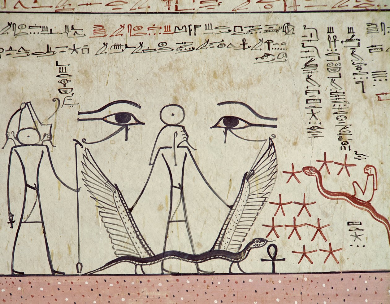 Die zwei mystischen Augen, aus dem Grab von Tuthmosis III (ca. 1504-1450 v. Chr.) Neues Reich (Wandmalerei) von Egyptian 18th Dynasty