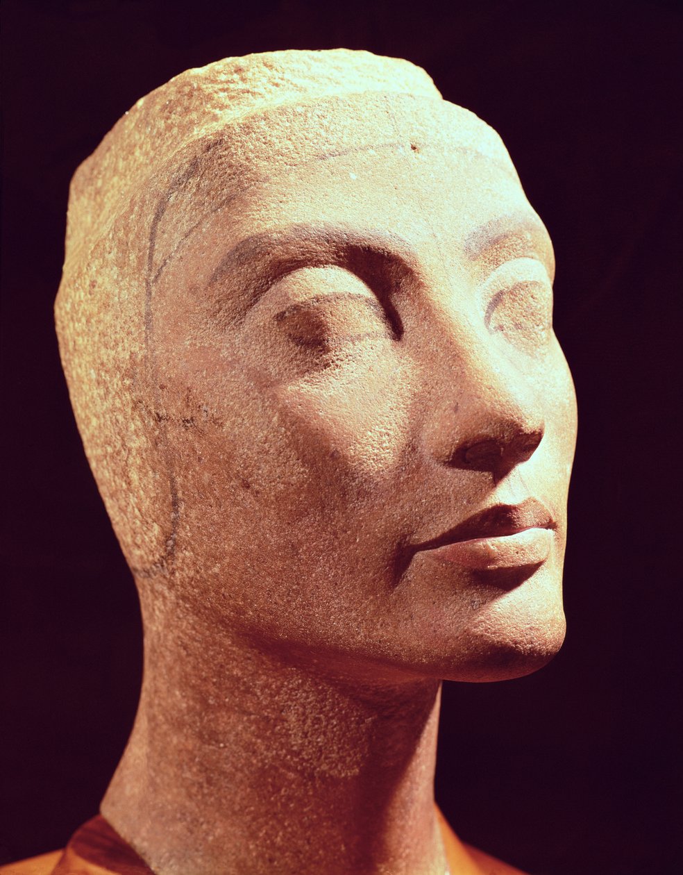 Unvollendeter Kopf der Nofretete, Neues Reich, ca. 1365-49 v. Chr. (Quarzit) von Egyptian 18th Dynasty