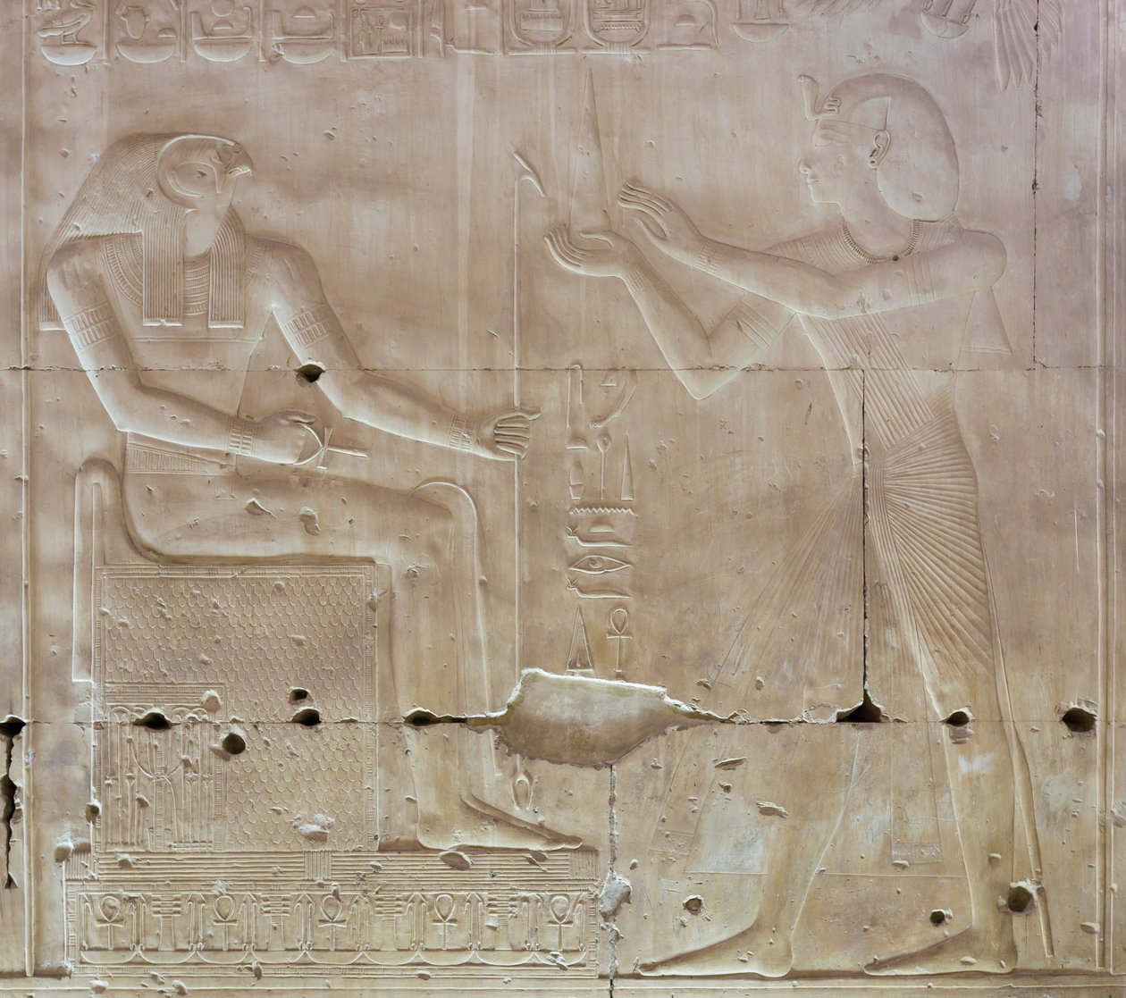 Basrelief, Tempel von Seti I, Abydos, Ägypten von Egyptian 19th Dynasty