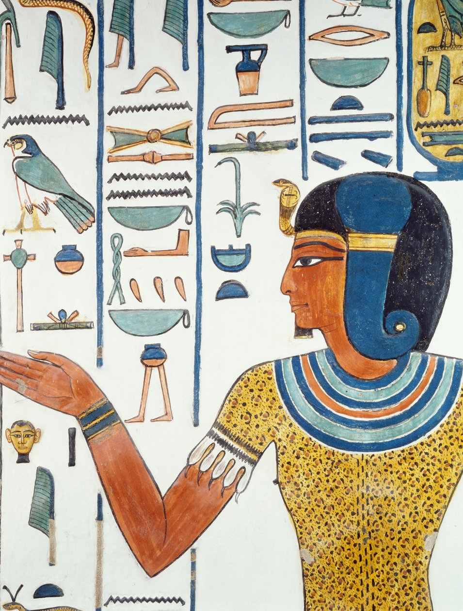 Säule mit Hornedjitef, Detail der Fresken in Nefertaris Grabkammer, Tal der Königinnen, Luxor, Theben (Unesco-Welterbeliste) von Egyptian 19th Dynasty