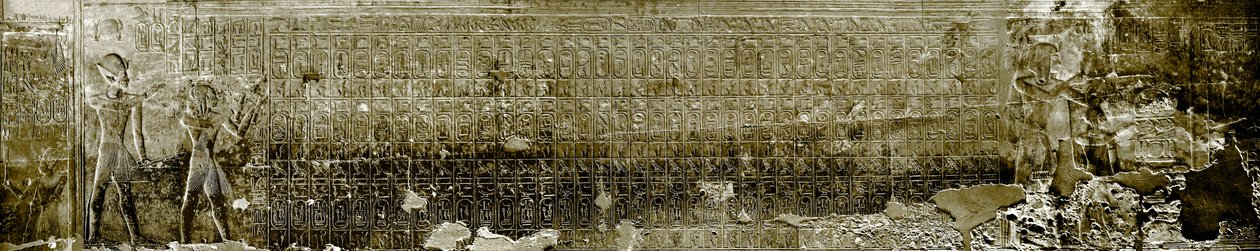 Ägyptische Antiquität: Liste der Könige von Abydos. Tempel von Sethi I von Egyptian 19th Dynasty
