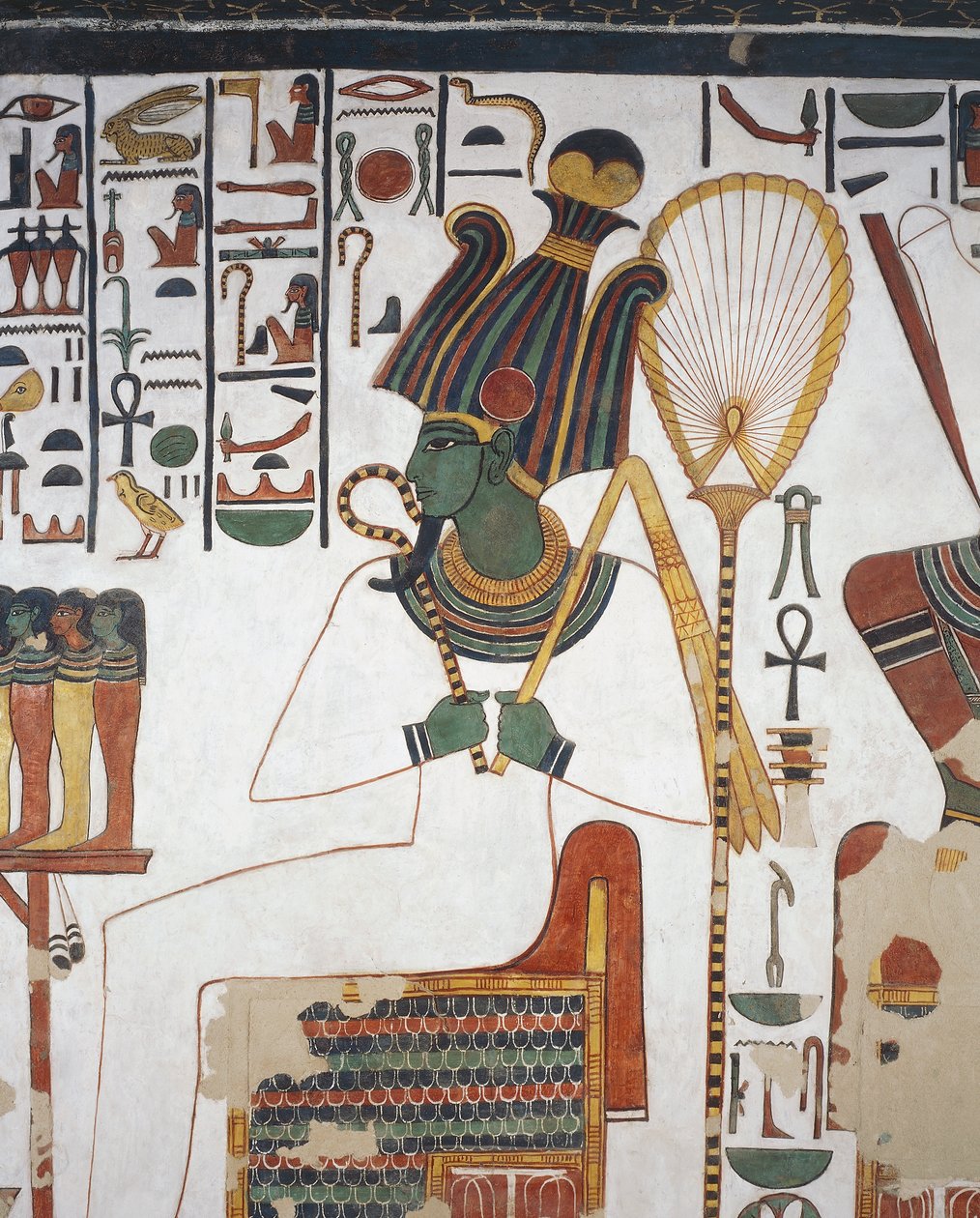 Osiris, Fresko, Ostwand, Ostkammer, Grab von Nefertari (QV66), Tal der Königinnen, Theben (Unesco-Welterbeliste) von Egyptian 19th Dynasty