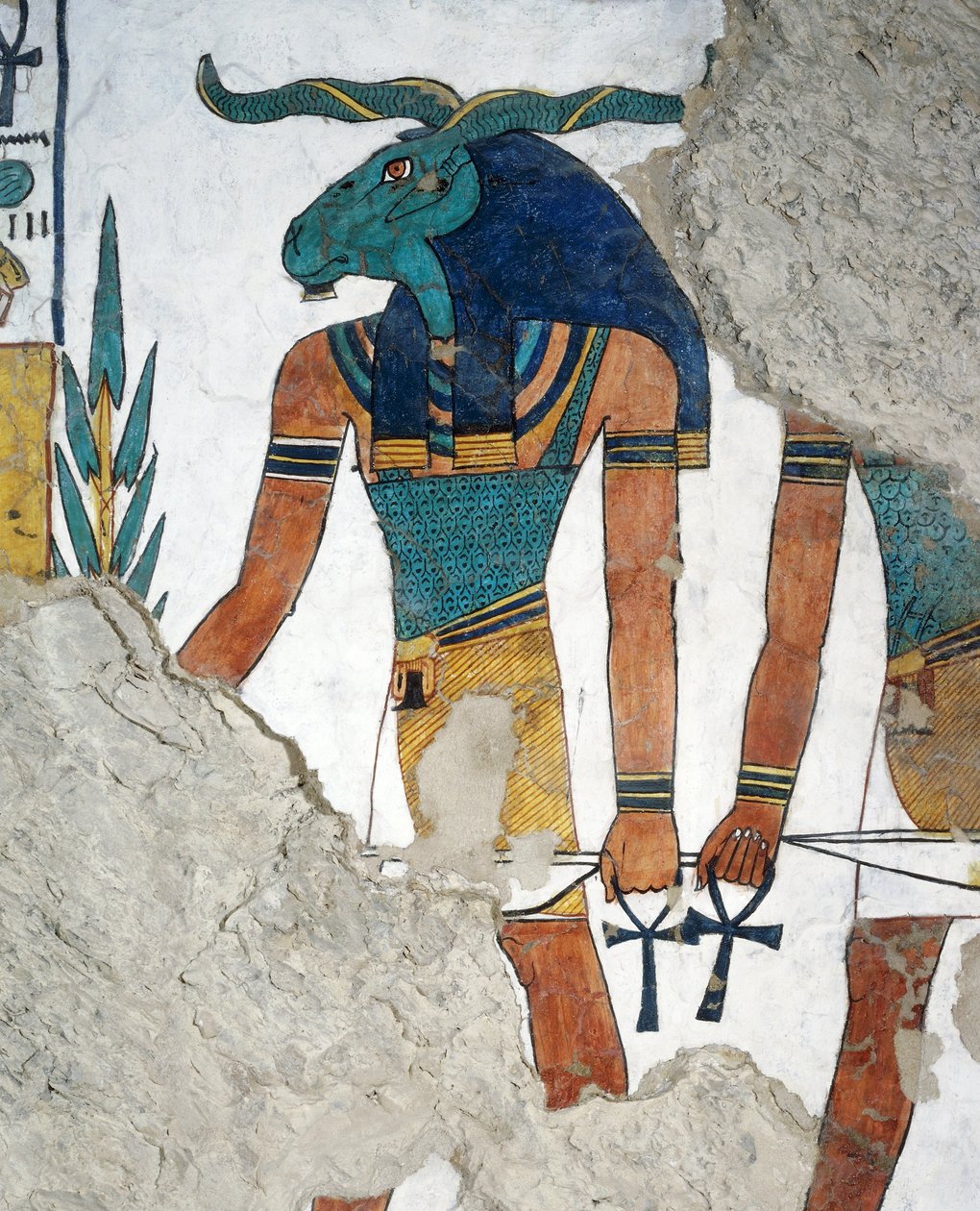 Der Bote mit einem Widderkopf, drittes Tor des Königreichs Osiris, Kapitel 144 des Totenbuchs von Egyptian 19th Dynasty