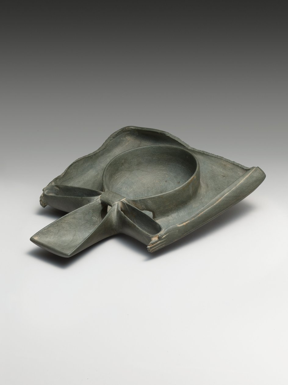 Libationsschale mit Ka-Armen, die ein Ankh-Zeichen präsentieren von Egyptian 1st Dynasty