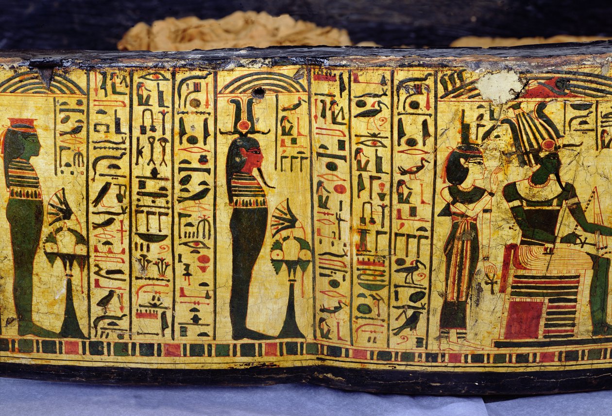 Detail der äußeren Sargbasis der Mumie von Nesyamun, möglicherweise gefunden in Deir El-Bahri, Neues Reich, ca. 1100 v. Chr. von Egyptian 20th Dynasty