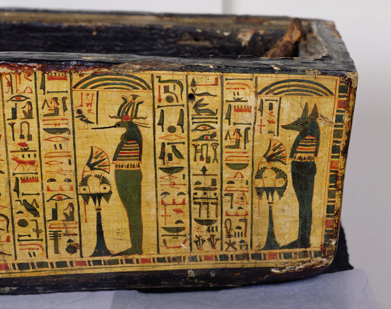 Detail der äußeren Sargbasis der Mumie von Nesyamun, möglicherweise gefunden in Deir El-Bahri, Neues Reich, ca. 1100 v. Chr. von Egyptian 20th Dynasty