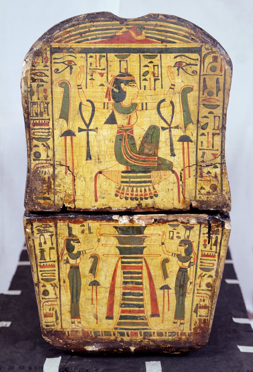Endansicht des Sarges der Mumie von Nesyamun, möglicherweise gefunden in Deir El-Bahri, Neues Reich, ca. 1100 v. Chr. von Egyptian 20th Dynasty