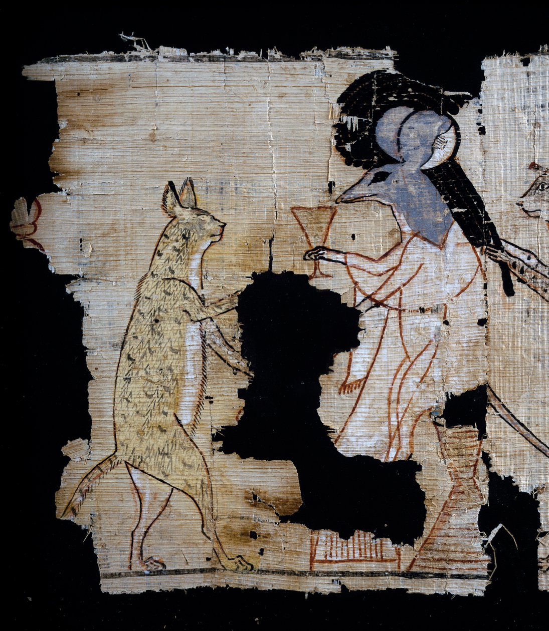 Papyrus mit satirischer Szene (Detail) von Egyptian 20th Dynasty