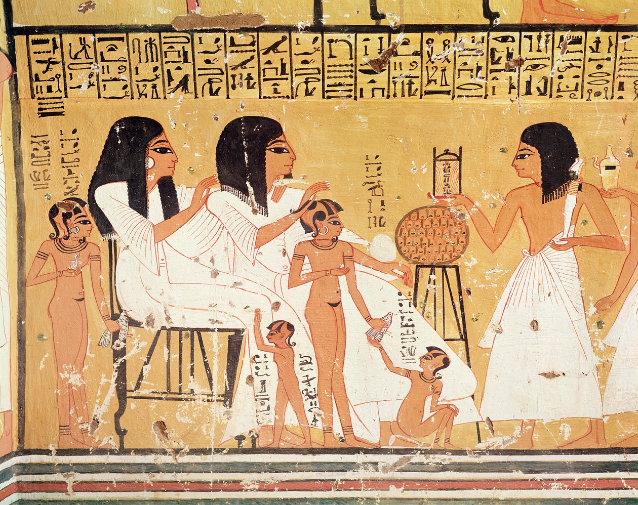 Die Toten, ihre Familie und ihre Diener, aus dem Grab von Ankerkhe, Arbeitergräber, Neues Reich von Egyptian 20th Dynasty