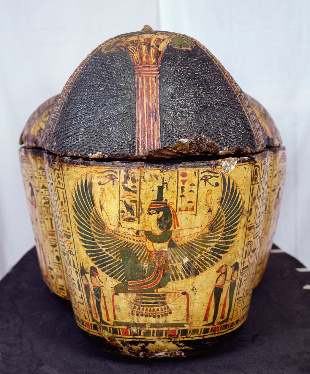 Oberes Ende des Sarges der Mumie von Nesyamun, möglicherweise gefunden in Deir El-Bahri, Neues Reich, ca. 1100 v. Chr. (bemaltes Holz) von Egyptian 20th Dynasty