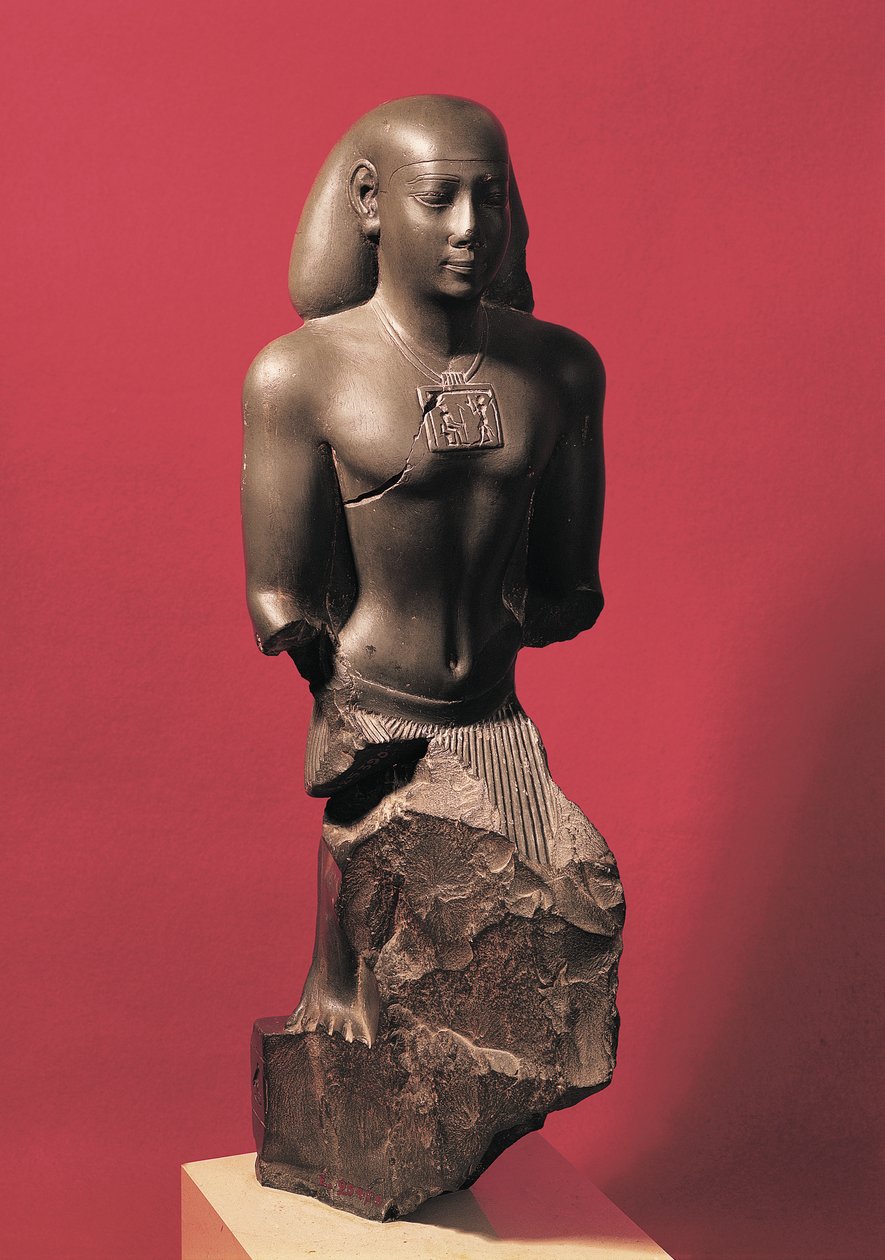 Statue von Iahmes Saneith, ein hochrangiger Beamter, Saite-Periode, ca. 570-526 v. Chr. von Egyptian 26th Dynasty