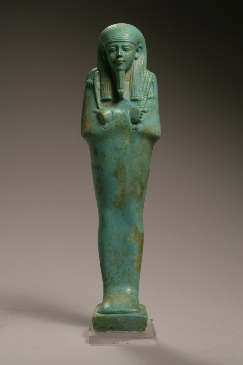Uschebti-Figur für Hekaemsaf, Admiral der Flotte, Regierungszeit von Amasis, 570-526 v. Chr. (Faience) von Egyptian 26th Dynasty