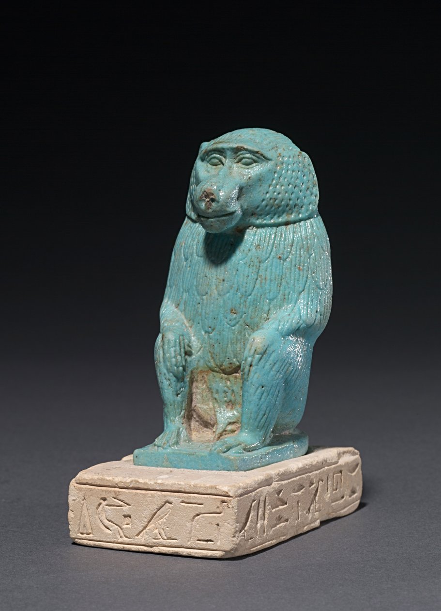 Pavian auf einem Kalksteinsockel, 380-30 v. Chr. von Egyptian 30th Dynasty