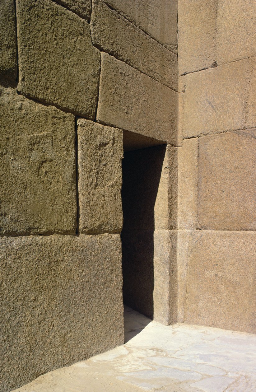 Granitmauerwerk aus dem Taltempel von Chephren, Altes Reich von Egyptian 4th Dynasty