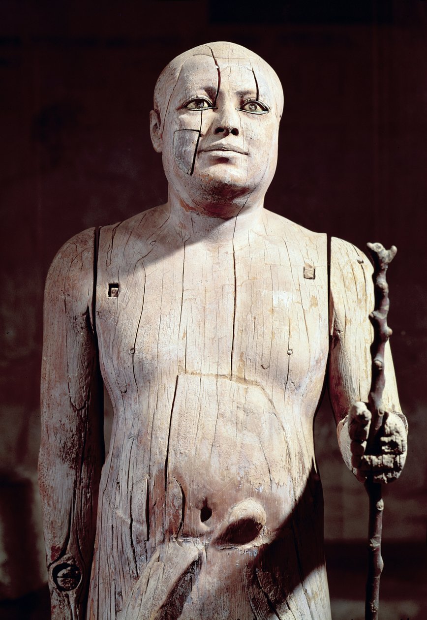 Statue von Ka-Aper, bekannt als Sheikh el-Beled, aus seinem Mastaba-Grab in Nord-Saqqara, Altes Reich (Sykomore) von Egyptian 5th Dynasty