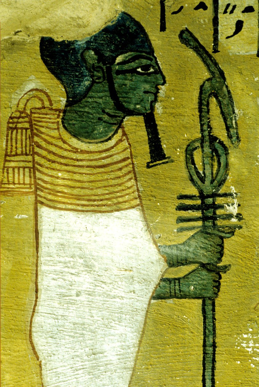Altes Ägypten, Wandmalerei, Grab von Sennedjem, Grab der Adligen, Theben, Deir el Medina von Egyptian Egyptian