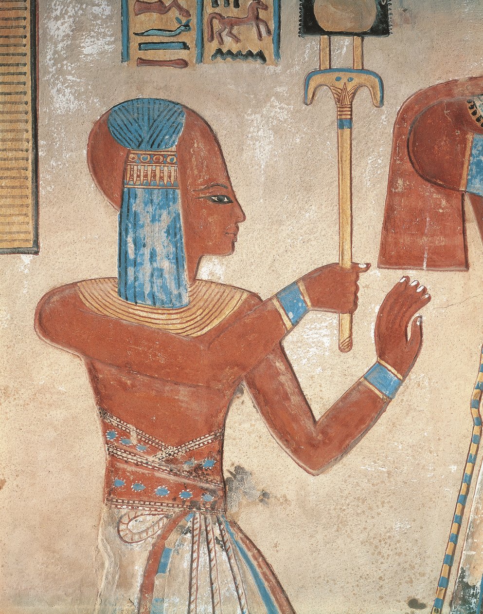 Gemaltes Relief des toten Prinzen im Tal der Königinnen, Theben, Ägypten von Egyptian Egyptian