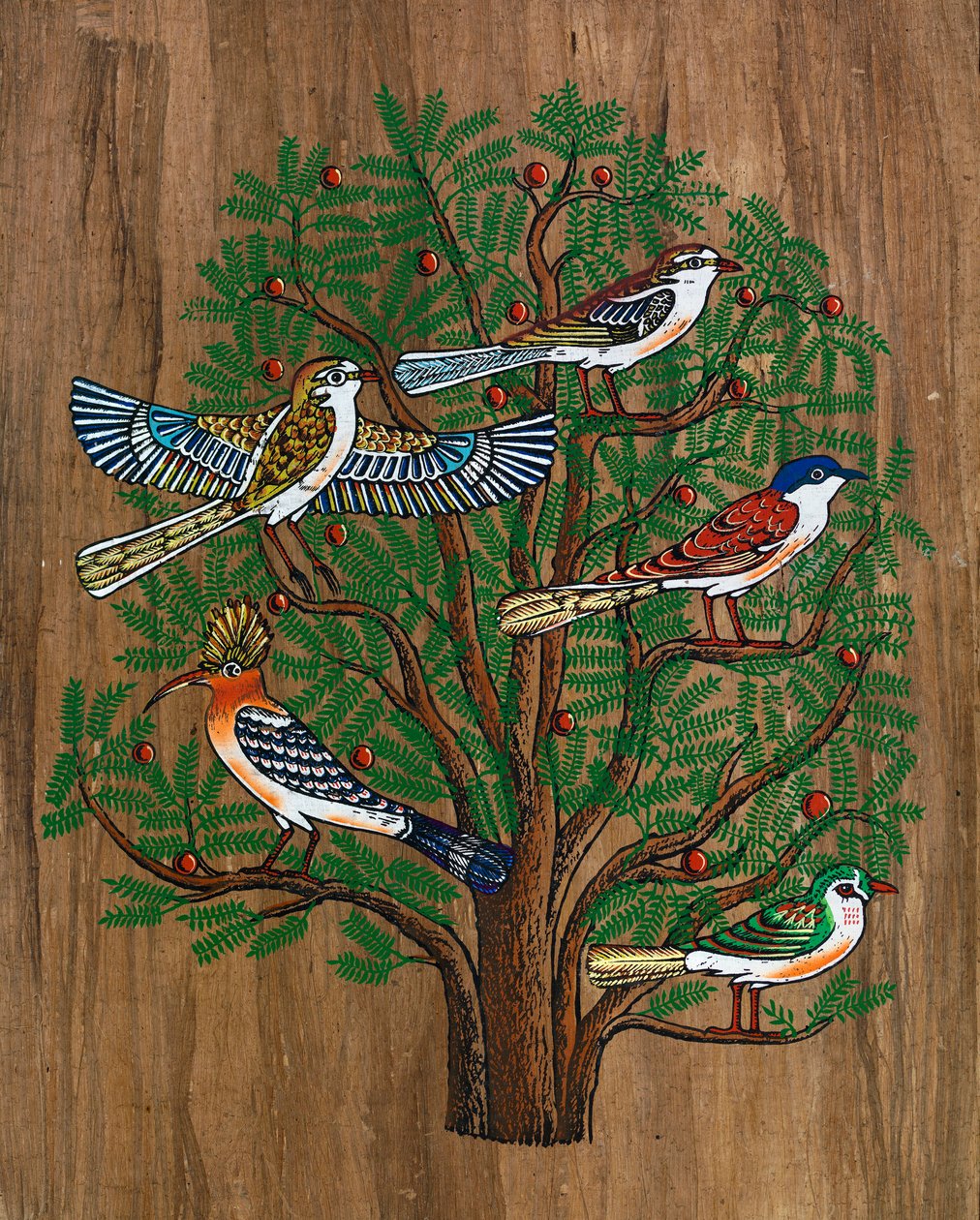Ägyptische Kunst, ägyptischer Papyrus: Vögel auf einem Baum von Egyptian Egyptian