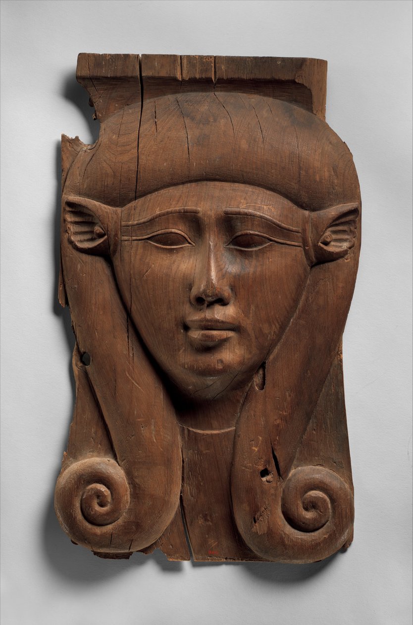 Tafel von einer Hathor-Säule, 380–200 v. Chr. (Zeder) von Egyptian Ptolemaic Period