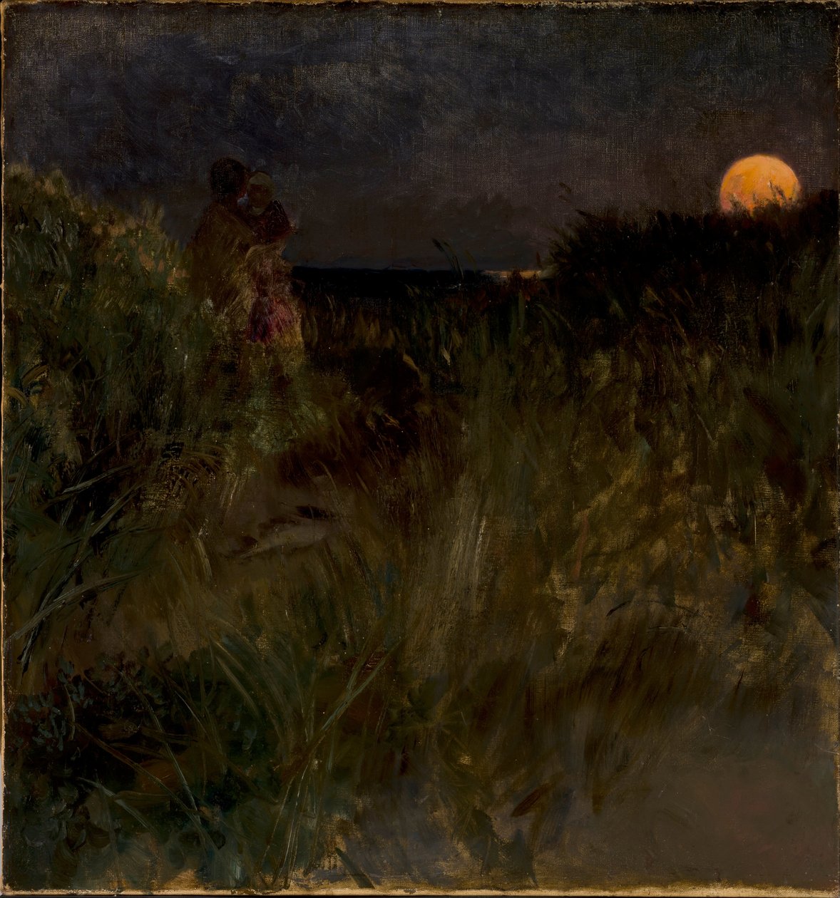 Mondaufgang über den Dünen von Hjalmer Eilif Emanuel Peterssen