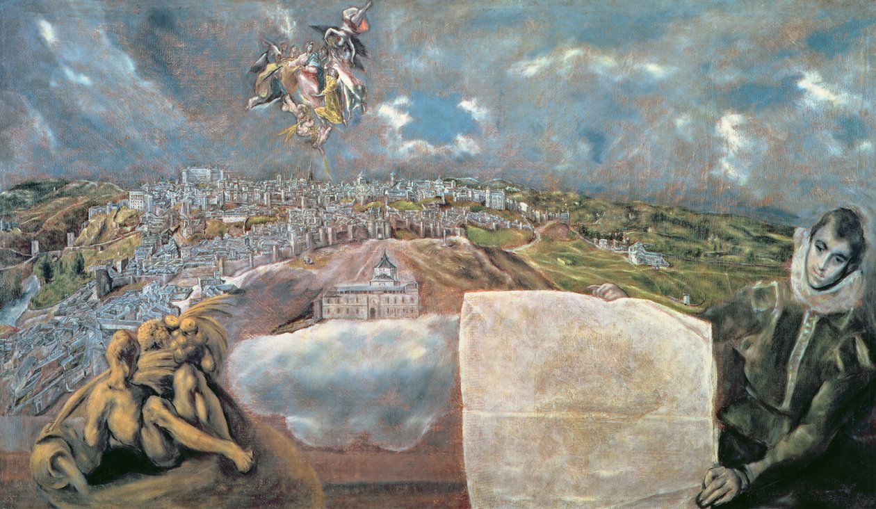Ansicht und Karte der Stadt Toledo von El Greco