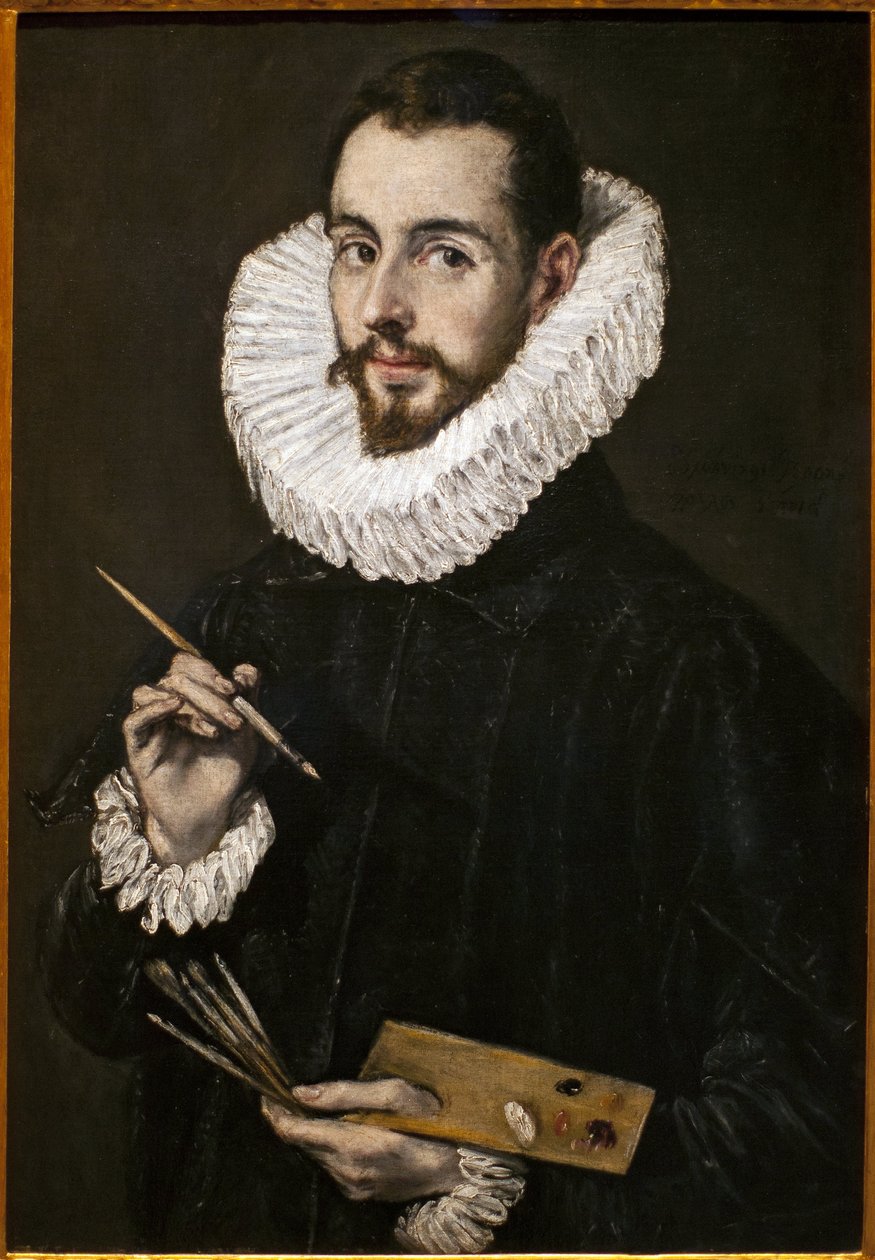 Porträt des Sohnes des Malers, Jorge Manuel. Gemälde von Domenico Theotokopoulos, bekannt als El Greco (1541-1614), um 1600. Museum der Schönen Künste in Sevilla, Spanien. von El Greco