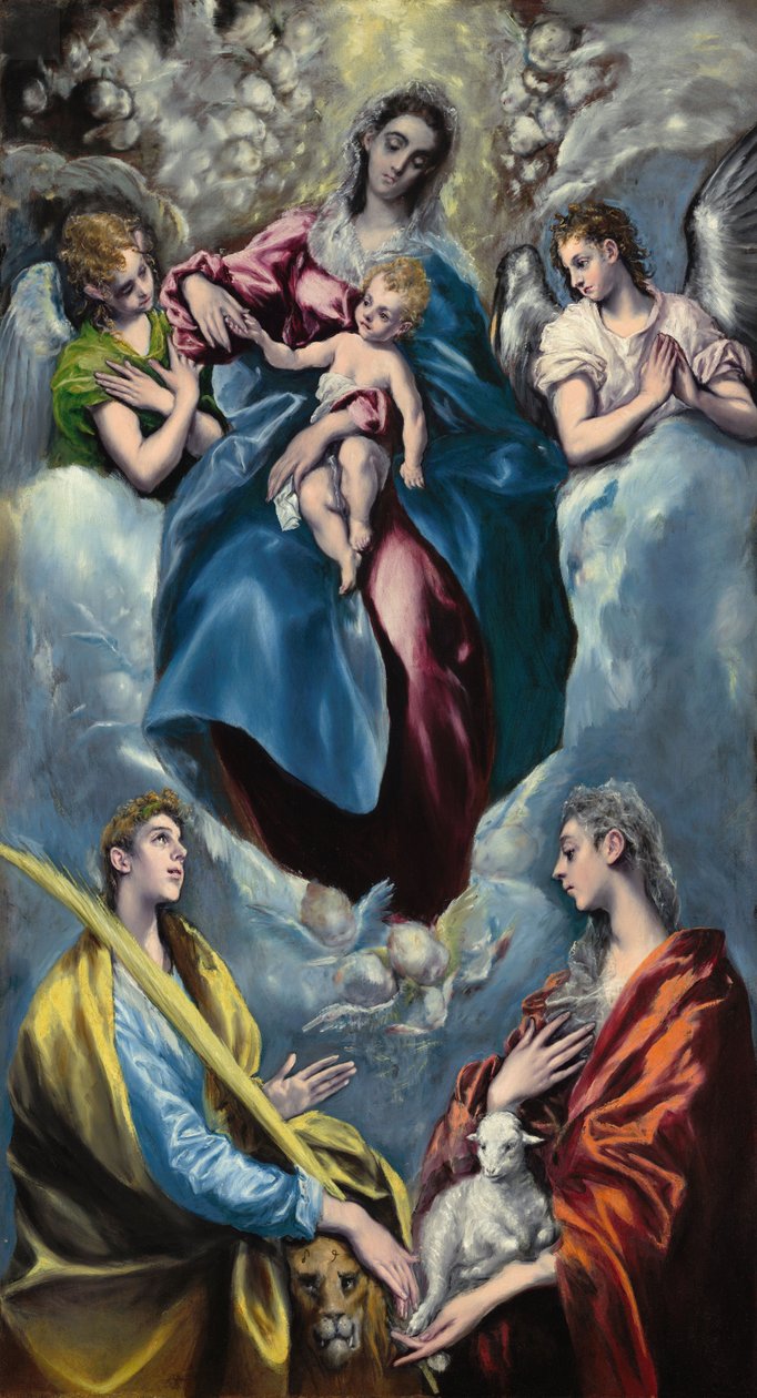 Madonna mit Kind, der heiligen Martina und der heiligen Agnes von El Greco
