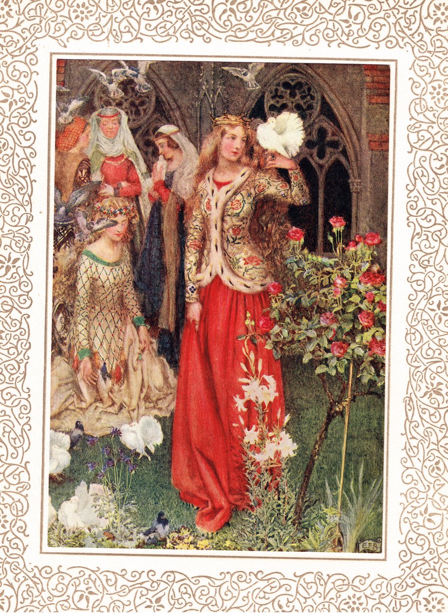 Guinevere und ihre Damen in den goldenen Tagen, Illustration aus 