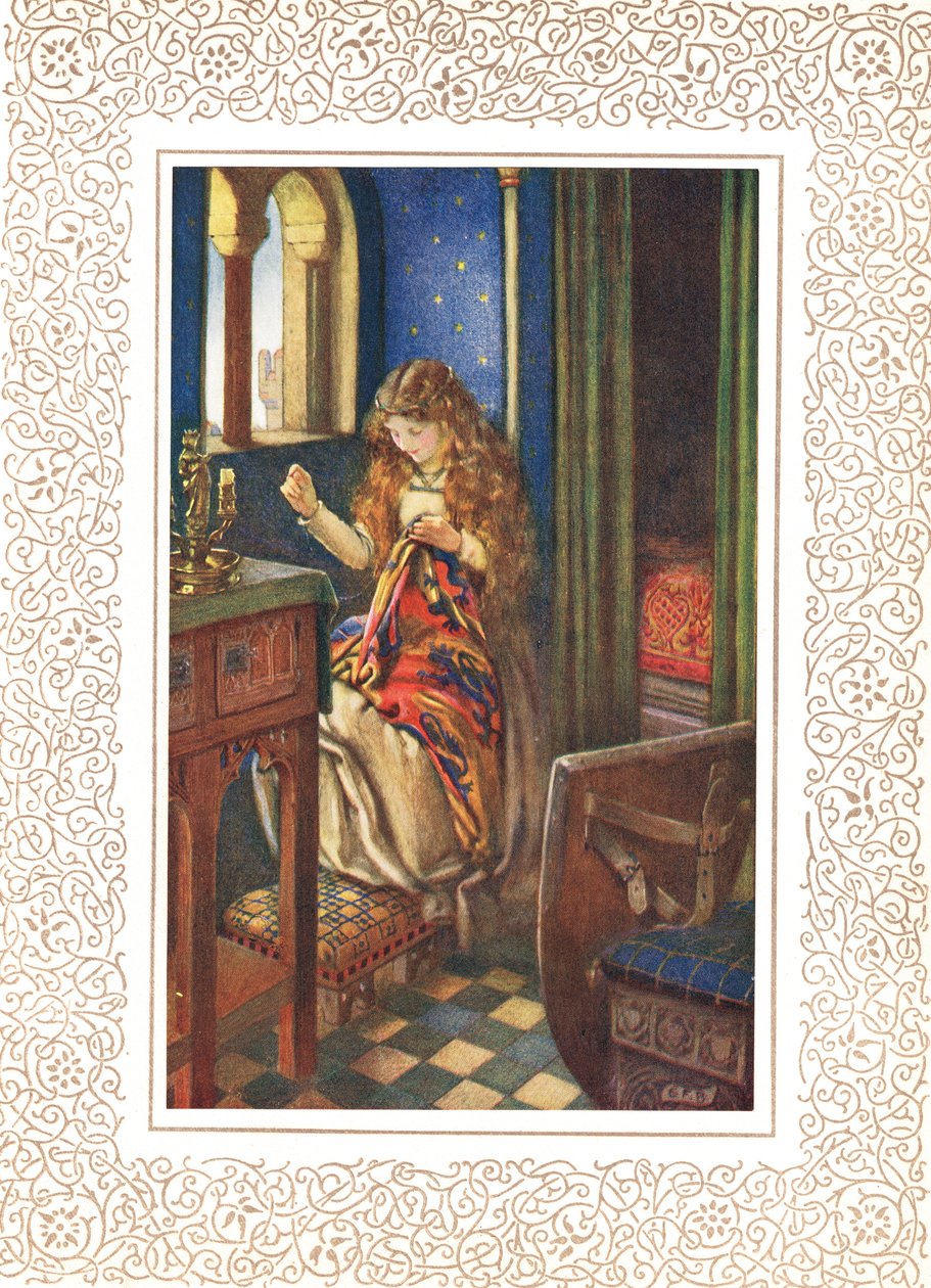 Die Lilienmaid von Astolat, auch bekannt als die Lady of Shalott, Illustration aus 