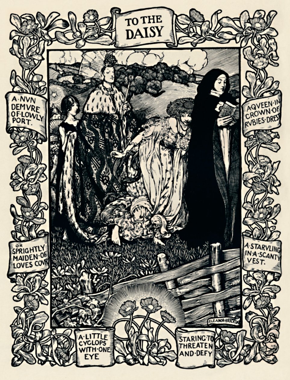 Illustration zu Wordsworths Gedicht An das Gänseblümchen, Nr. 2, 1923 von Eleanor Fortescue Brickdale