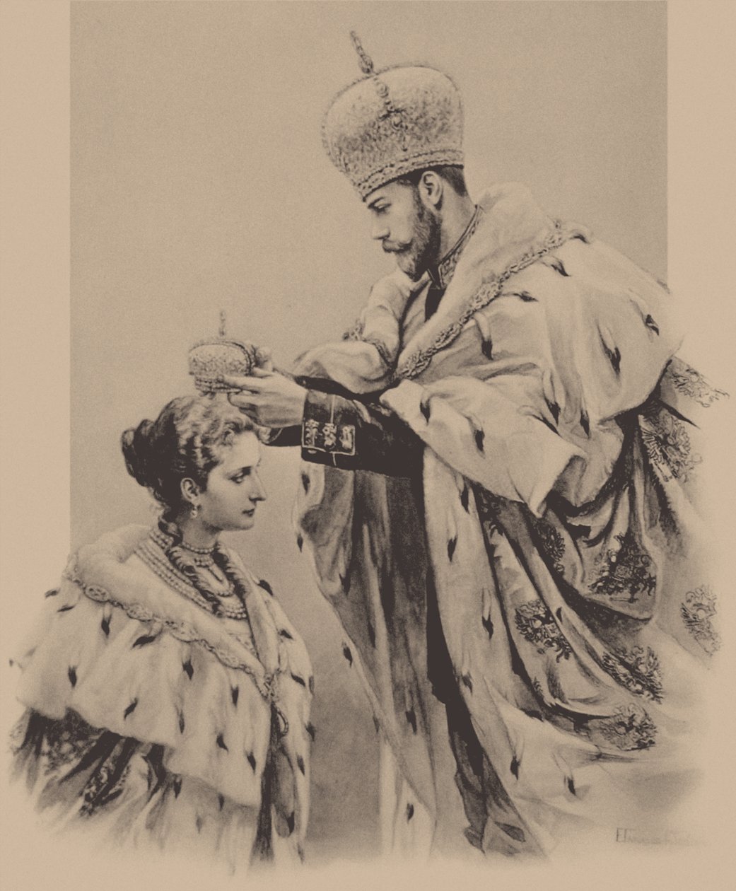 Die Krönung der Kaiserin Alexandra Fjodorowna, 1899 von Elena Petrovna Samokish Sudkovskaya