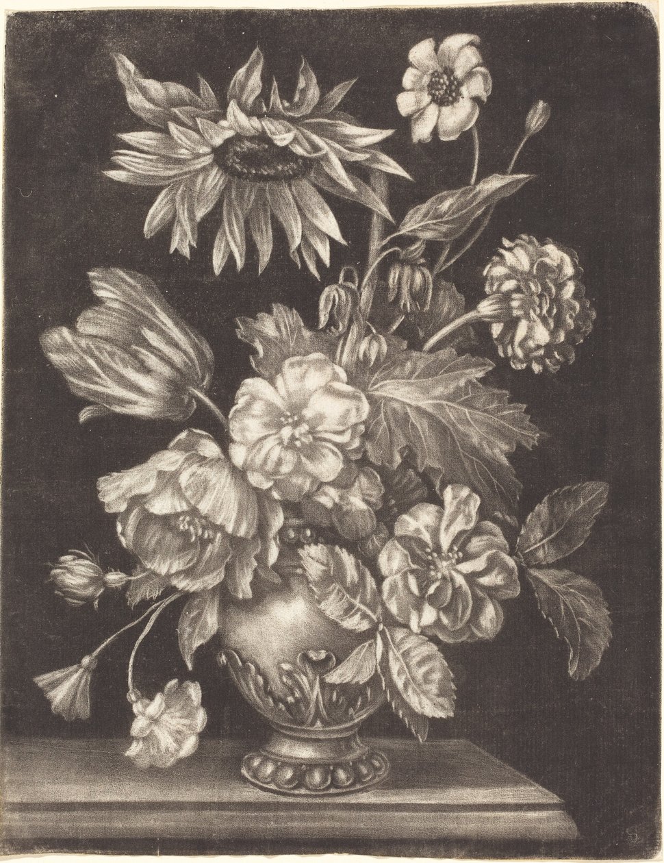 Floral Stillleben mit einer Sonnenblume von Elias Christoph Heiss