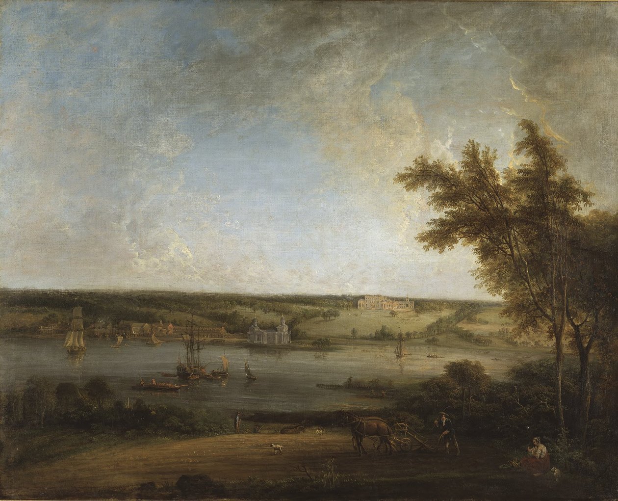 Englische Landschaft von Mistley Hall, Essex von Elias Martin