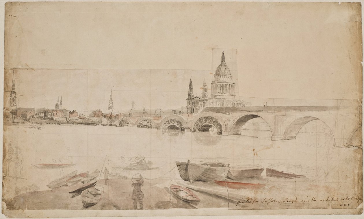 London Bridge und St. Paul von der Themse aus gesehen von Elias Martin