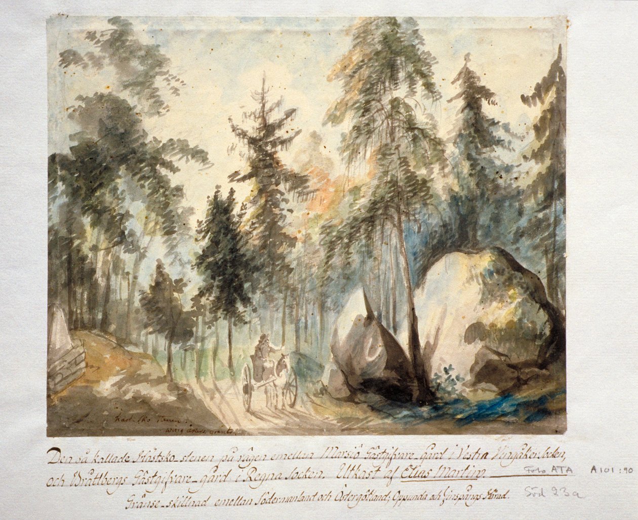 Der Hufeisenstein, Finspång, Östergötland, Schweden von Elias Martin