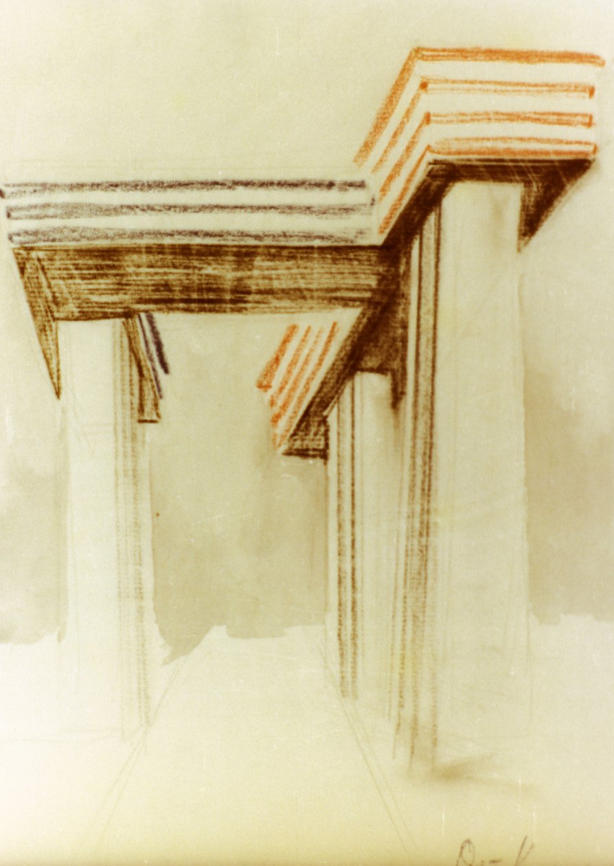 Entwurfszeichnung für das vorgeschlagene Wolkenbügel-Gebäude von El Lissitzky von Eliezer Markowich Lissitzky