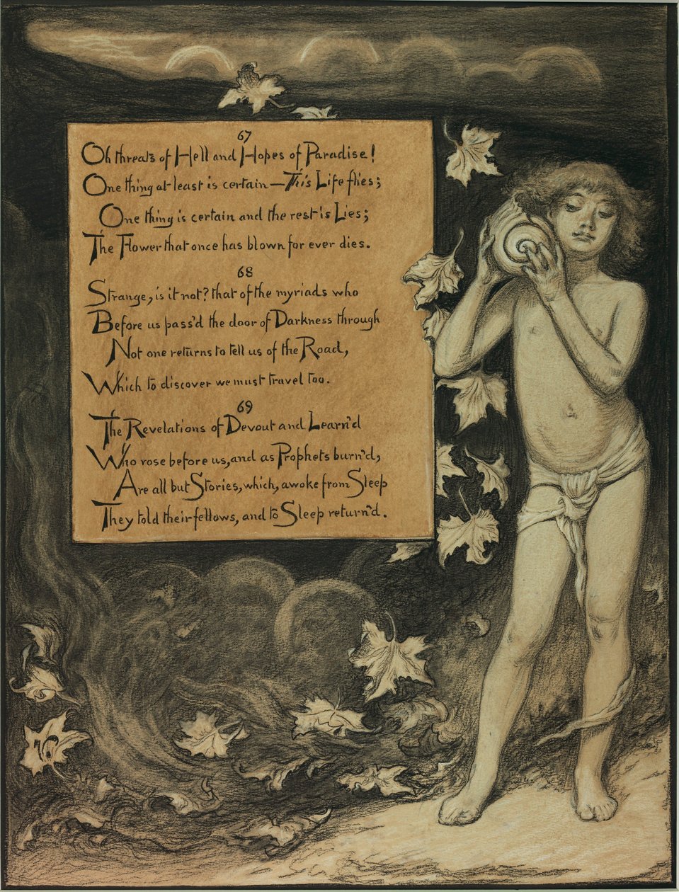 (Illustration für Rubáiyát von Omar Khayyám) Die Gegenwart hört die Stimmen der Vergangenheit von Elihu Vedder