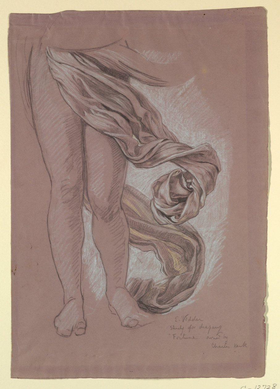 Studie von Draperie von "Fortune", ca. 1877 von Elihu Vedder