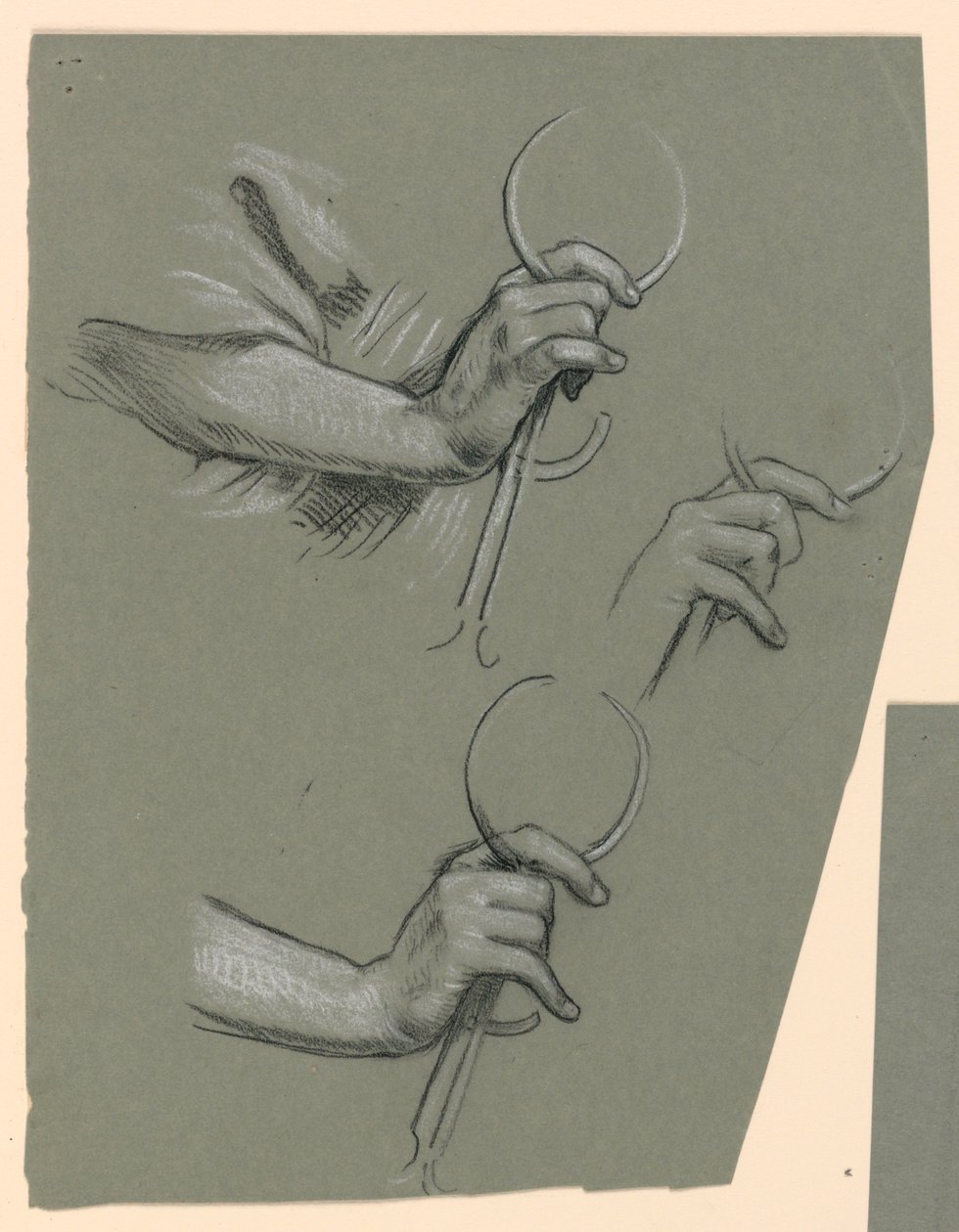 Studien von Händen, die Messschieber halten von Elihu Vedder