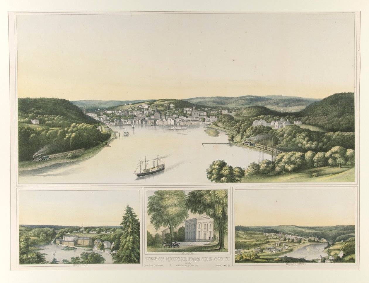 Ansicht von Norwich, von Süden. 1853 (Conn.) von Elijah C. Kellogg