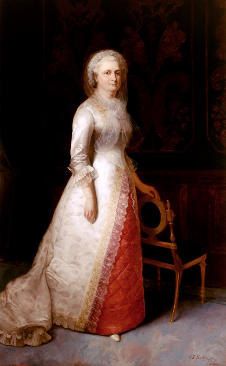 Martha Dandridge Custis Washington (Frau von George Washington) von Eliphalet Frazer Andrews
