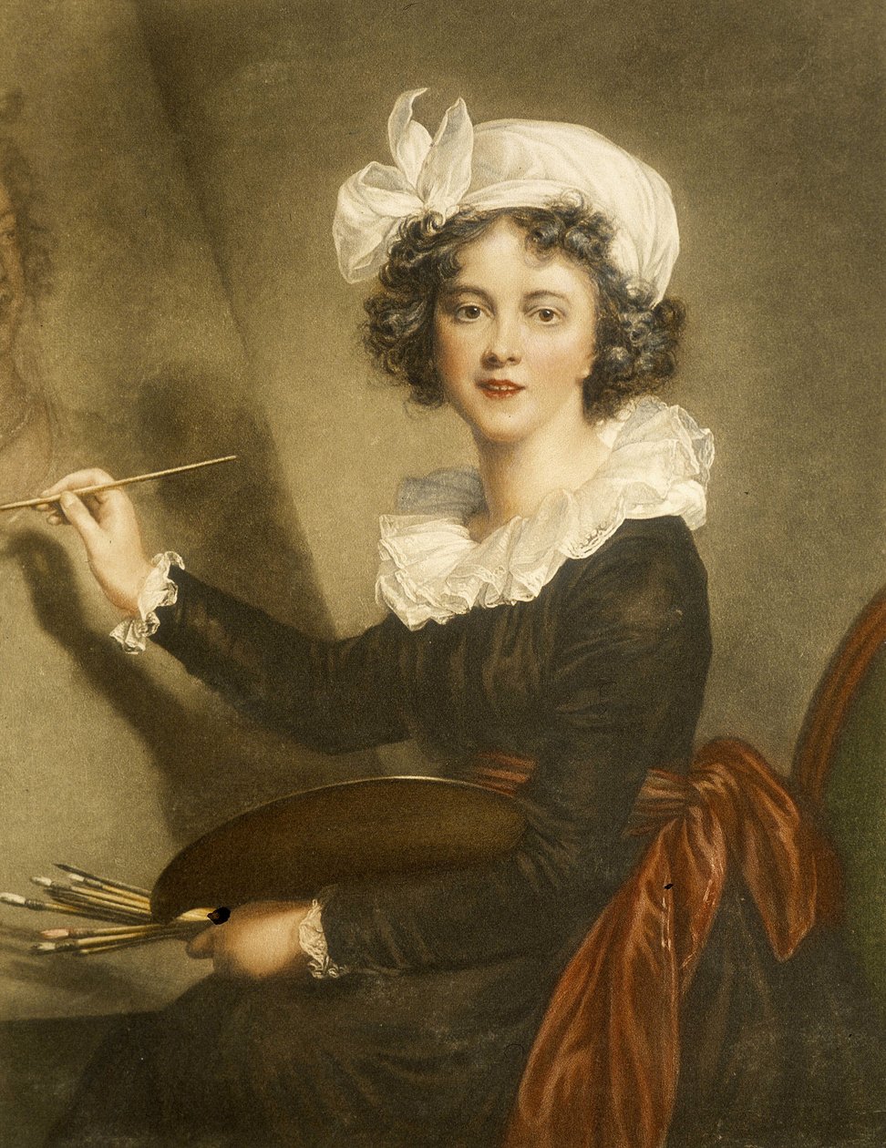 Gravur, die Marie Elisabeth Louise Vigee Le Brun (oder Vigee-Lebrun oder Vigee Lebrun) reproduziert von Elisabeth Louise (after) Vigee Lebrun